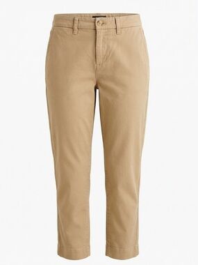 J.Crew Women Size 2 Khaki High-Rise Girlfriend Chino Ankle Crop Pants Preppy